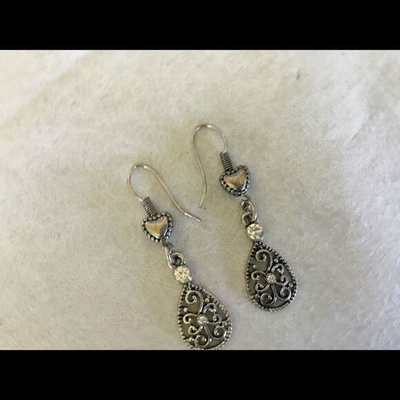 $8 ea or 3/$15 Silvertone Heart & Drop Earrings - Picture 2 of 7